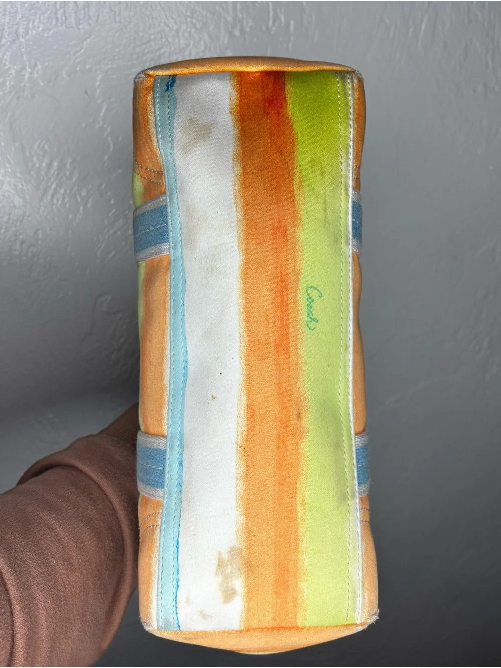 2007  colorful stripe small Coach Tote handbag (PROJECT BAG)